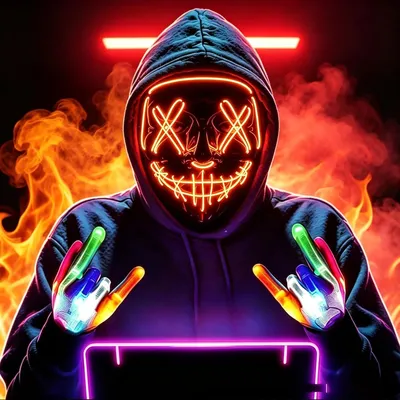 Produktbild von Halloween-Maske Neon, Erwachsene, leuchtend, für Kostümfeiern