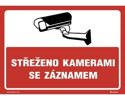 Obrázek produktu pro Informační štít "Střeženo kamerovým systémem se záznamem" A3, 297x420 mm
