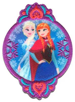 Produktbild von Disney © Frozen Die Eiskönigin Elsa & Anna 1 - Aufnäher, Bügelbild, Aufbügler, Applikationen, Patches, Flicken, Größe: 7 x 6 cm