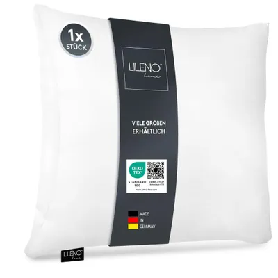 Produktbild von LILENO HOME Microfaser Kissen 40x40 cm [1er Set] bis 95 Grad waschbar mit Reißverschluss - Kopfkissen 40x40 cm als Kissen-Füllung für Bett oder als Deko-Kissen - Sofa-Kissen & Zier-Kissen