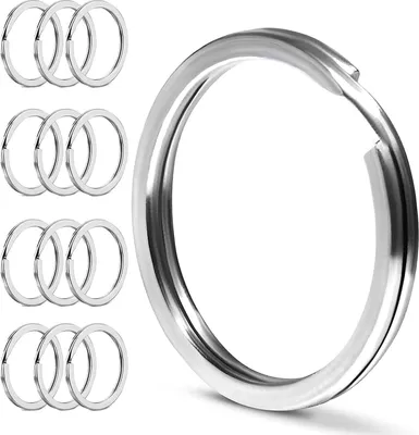 Produktbild von Schlüsselring, Schlüsselring, Schlüsselringe, für Schlüsselanhänger, Autoschlüssel, Hundemarke, Basteln, 20 Stück (Silber)