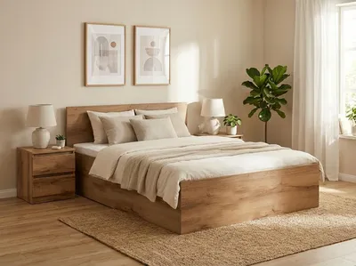 Obrázek produktu pro Postel SOFIA 140x200, dub artisan, lamel. rošt, bez matrace