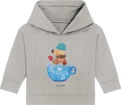 Produktbild von Mr. & Mrs. Panda Organic Baby Hoodie Nachtfalter Schaumbad 24. - 36. Monat - Heather Grey - Geschenk, Lustige Sprüche, Bad, Zeitmanagement, Tasse, Kapuzenshirt, WC