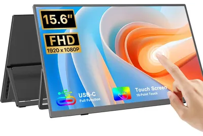Produktbild von Tragbarer Monitor - 39,6 cm Touchscreen 16:9 - Full HD 1920x1080 - IPS-Panel - USB-C - 60 Hz - Eingebaute Lautsprecher - EU-Stecker - Schwarz