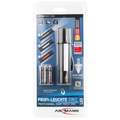 Obrázek produktu pro Ansmann 1600-0137, Ruční svítilna, Černá, Bílá, IP54, LED, 3 W, 180 lm