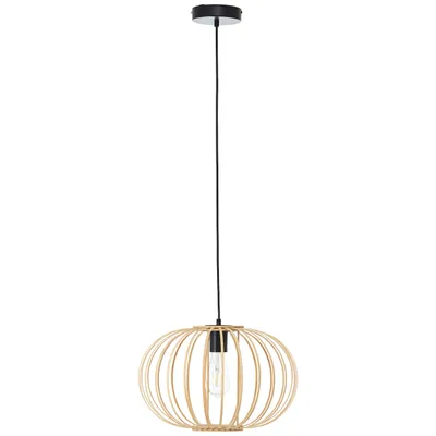 Produktbild von BRILLIANT Hängelampe ENCA |  E27, 120 x 40 cm, kürzbar, Bambus/Metall, natur/schwarz