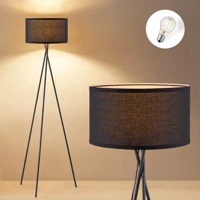 Obrázok produktu pre Home Sweet Home Moderná stojaca lampa - tienidlo čierne - 53x53x138