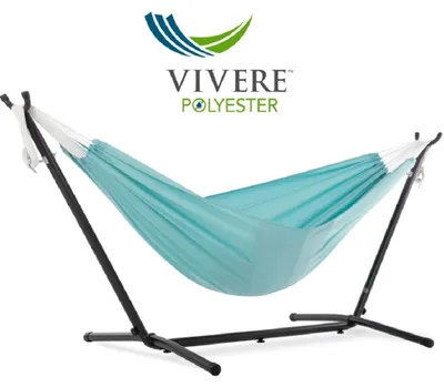 Produktbild von Doppelhängematte Hängematte mit Gestell Polyester Vivere C8POLY Aqua