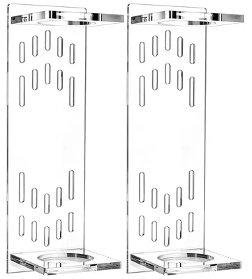 2er-Set Lichtschwert-Wandhalterung aus Acryl, vertikal, transparent