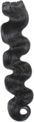 Image de hair2heart mèches de cheveux humains pour couture extensions Wavy - 60cm 100g 2/0 noir