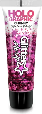 Produktbild von Glitter Me Up – Holografisches Chunky Glitter Gel für Gesicht & Körper Pink