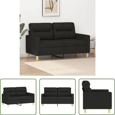 Obrázek produktu pro The Living Store 2místná pohovka černá 120 cm látka