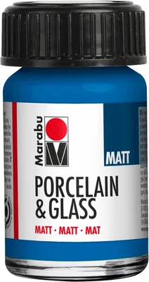 Produktbild von Marabu Farbe "Porcelain & Glass" matt 15 ml enzian