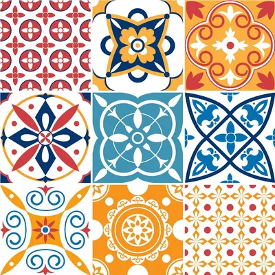 Obrázek produktu pro Samolepicí obkladové nálepky do kuchyně a koupelny – 9 cementových obkladových nálepek Azulejos Andriana – 9 nálepek o rozměrech 10 x 10 cm
