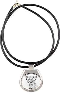 Imagen del producto de Art-Dog Collar con colgante – Schnauzer – con cordón