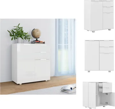 Produktbild von vidaXL Sideboard Hochglanz-Weiß 71x35x80 cm Holzwerkstoff -  Sideboards