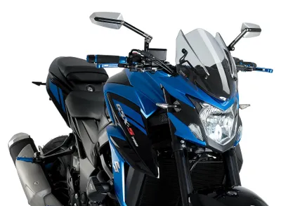 Imagen del producto de Cúpula Puig para moto deportiva sin carenado, color ahumado claro, compatible con Suzuki GSX-S