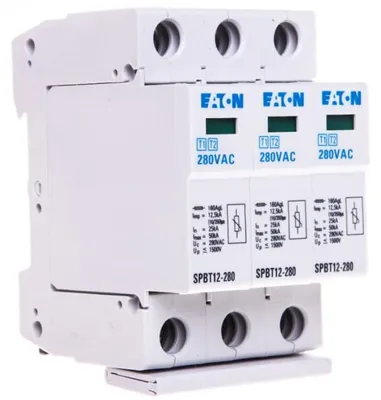 Imagen del producto de Supresor de sobretensiones SPBT12-280/3 158330 Eaton General B+C, 3 polos, 12,5 kA