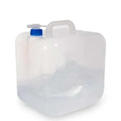 Produktbild von 2 Stück Faltbarer Wasserbehälter 20 L, mit Wasserhahn, Ersatzdeckel, 100 cm Schlauch & 12 cm Abflussrohr, ideal für Wandern, Camping, Notfälle & Reise