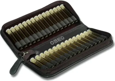 Produktbild von Hausapotheke Globuli Leder (ohne Gläser) | RFID | 16-560 Schlaufen| OMEO® schwarz 30er