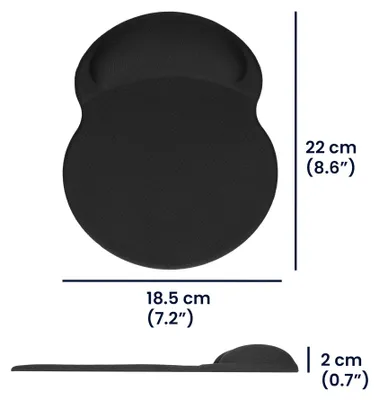 Produktbild von kwmobile Mauspad mit Handgelenkstütze - Mausunterlage mit Handgelenkauflage aus Polyester und Silikon - Maus Pad mit Handballenauflage Büro Gaming