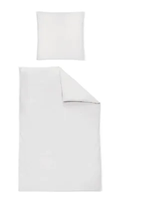 Produktbild von Irisette Mako-Satin uni Bettwäsche Set uni Paris 8000 silber 135 x 200 cm + 1 x Kissenbezug 80 x 80 cm