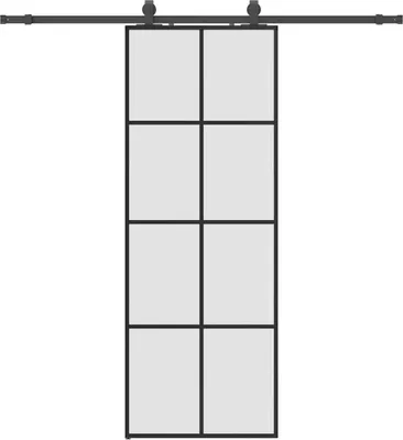 Zdjęcie produktu dla vidaXL Drzwi przesuwne z okuciem czarne 76x205 cm szkło ESG