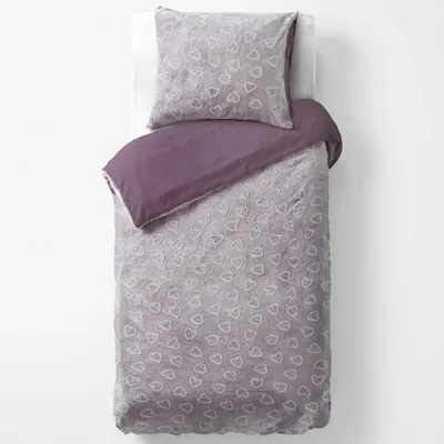 Productafbeelding van Sleeptime dekbedovertrek Glow in the dark Hearts Pink 140 x 200/220 cm, AI-gegenereerde afbeelding