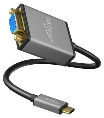 Produktbild von KabelDirekt – USB C auf VGA Adapter – 0,15m (Auflösungen bis zu 1920 x 1200 / 60Hz, USB C 3.1 und Thunderbolt 3, geeignet für MacBook Pro 2016/2017, MacBook 12“, Chromebook Pixel UVM.)