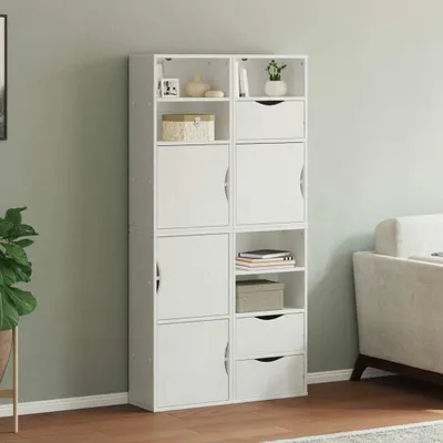 Produktbild von vidaXL Beistellschränke 4 Stk. ODDA Weiß 40x24x79 cm Massivholz Kiefer