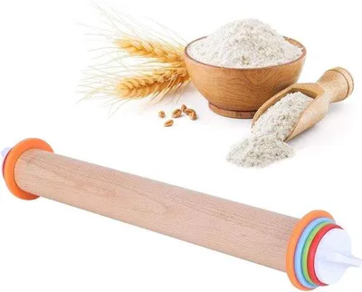 Produktbild von Famanu verstellbare Holzbackrolle - mit abnehmbaren Ringen