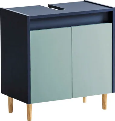 Obrázok produktu pre Kúpeľňová skrinka pod umývadlo Möbelpartner Lovis modrá 56,9 x 60,1 x 33 cm