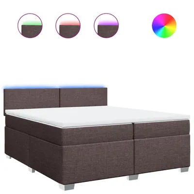 Produktbild von vidaXL Boxspringbett mit Matratze Dunkelbraun 200x200 cm Stoff