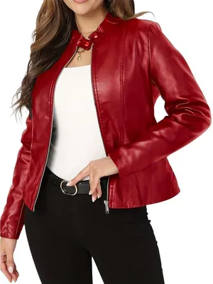 Productafbeelding van Currero Leren Jas Dames Rood 3XL