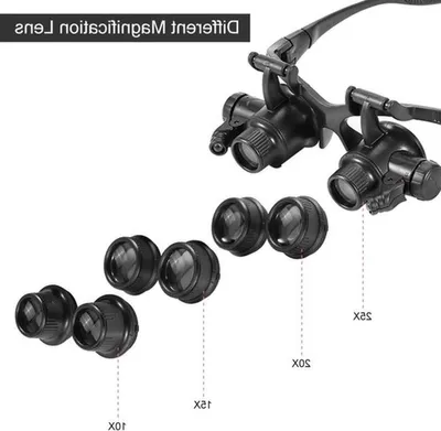 Handsfree LED Vergrößerungsgläser mit 2 LEDs, 4 austauschbaren Linsen und einstellbarem Licht für Hobby, Reparatur und den