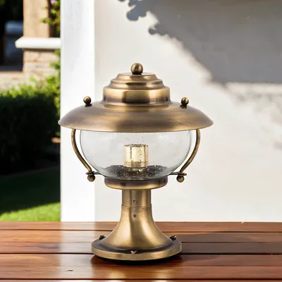 Immagine prodotto di Luce da sentiero IP43 E27 28 cm in ottone massiccio giardino marittimo cortile lampada da terra per esterni