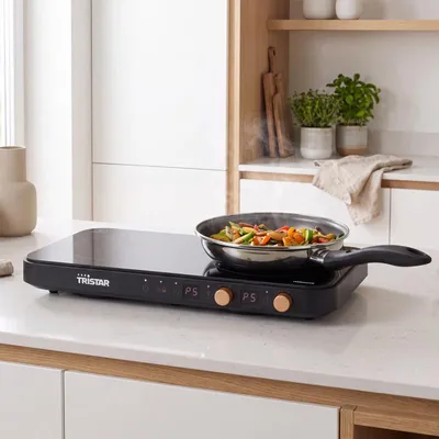 Produktbild von Tristar Doppel-Induktionskochplatte mit Grillplatte PD-9062