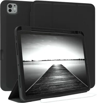 Produktbild von EAZY CASE Smartcase mit Stifthalter für Apple iPad Pro 11 (2025) Hülle mit Stifthalterung, Tablet Cover aufstellbar  11 Zoll in Schwarz
