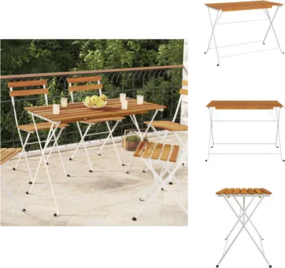 Zdjęcie produktu dla vidaXL Stół bistro składany 100x54x71 cm lite drewno akacjowe i stal - Stoły ogrodowe