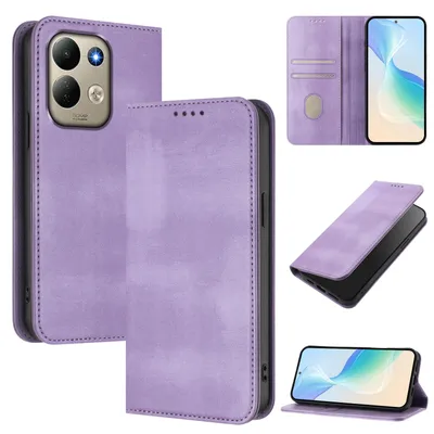 Obrázek produktu pro Pouzdro pro Xiaomi Redmi 17 4G/5G, vintage kožené pouzdro s RFID ochranou, přihrádkami na karty, stojánkem Fialový
