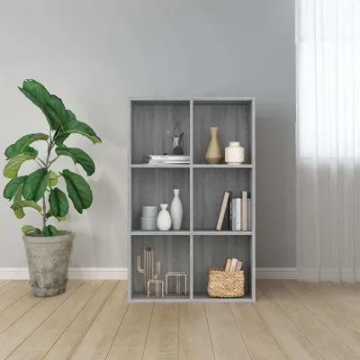 Produktbild von vidaXL Bücherregal/Sideboard Grau Sonoma 66x30x98 cm Holzwerkstoff - Bücherregal - Bücherregal - Bücherschrank - Bücherständer