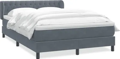 Immagine prodotto di vidaXL Letto a molle con materasso grigio scuro 160x210 cm in velluto