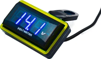 Image de voltmètre universel 12v pour l'automobile Affichage digital à Led avec support pour moto et vélo Lumière bleue