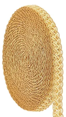 Productafbeelding van Omgoods- Decoratielint 12 m - Gouden Rand - 15 mm - Polyester - Handwerk - Doe-het-zelf - Vintage uitstraling - Lint