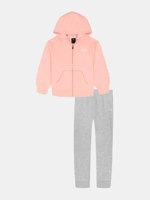 Produktbild von Under Armour UA Hoodie-Set für Mädchen mit Brustlogo 5-6YR