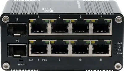 Produktbild von Exsys EX-62035MPoE-SFP-10-Port-Mini-Switch, PoE, industrielles Ethernet – – 1 – Switch – 1 Gbit/s
