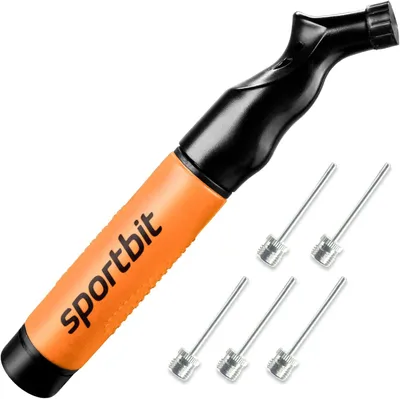 Imagen del producto de Bomba para inflar con 5 agujas, sistema de bombeo de vaivén, ideal para voleibol, baloncesto y fútbol