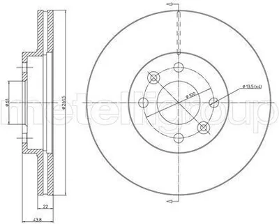 Produktbild von 2x METELLI Bremsscheibe 23-0550C für RENAULT MEGANE Scenic (JA0/1_) 44 0mm