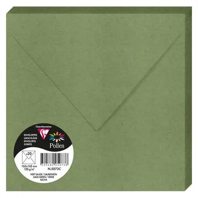 Image de Pollen by Clairefontaine Enveloppe 165 mm vert sauge 20 enveloppes