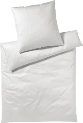 Produktbild von elegante Mako-Satin Bettwäsche-Garnitur Hamburger Streifen Farbe Hellgrau Größe 135x200cm+80x80